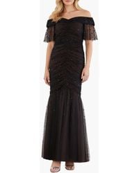 Needle & Thread - Dappled Sequin Rouched Off-Shoulder Gown - Lyst