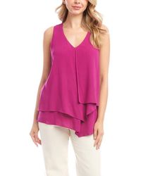 Karen Kane - Drape Layered Asymmetric Gauze Tank - Lyst