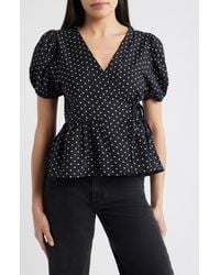 Loveappella - Polka Dot Wrap Top - Lyst