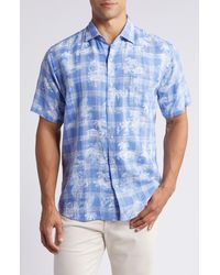 Peter Millar - Shoreside Tropical Print Short Sleeve Linen Button-up Shirt - Lyst