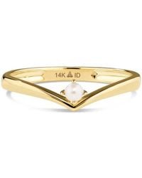 DEVATA - Freshwater Pearl Chevron Ring - Lyst