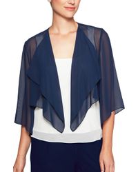 Alex Evenings Hanky Bolero Cardigan - Blue