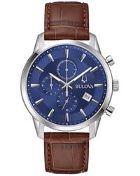 Bulova - Sutton Leather Strap Chronograph Watch, 41Mm - Lyst