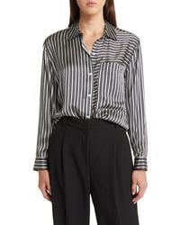 Rails - Spencer Stripe Silk Shirt - Lyst