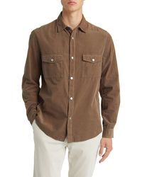 FRAME - Long Sleeve Corduroy Button-up Shirt - Lyst