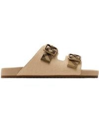 Burberry - Raffia-Effect Urchin Sandals - Lyst