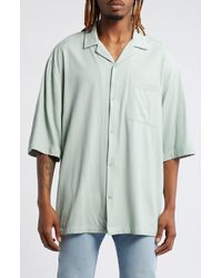 TOPMAN - Textured Revere Collar Button-up Shirt - Lyst