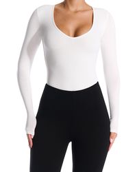 Naked Wardrobe - Long Sleeve Stretch Jersey Bodysuit - Lyst