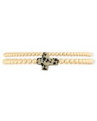 Cuffed By Nano - Speckled Cross Juno 14K Filled Bead Bracelet Two Stack - Lyst