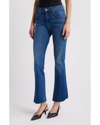 Mother - The Insider High Waist Fray Hem Crop Bootcut Jeans - Lyst