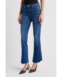 Mother - The Insider High Waist Fray Hem Crop Bootcut Jeans - Lyst