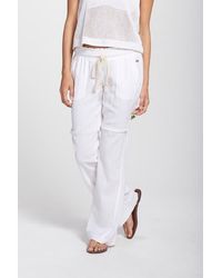 Roxy - Oceanside Linen Blend Beach Pants - Lyst