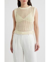 DELUC - Lipari Cinched Open Stitch Sweater Vest - Lyst