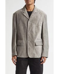 Lemaire - Single Breasted Suede Jacket - Lyst