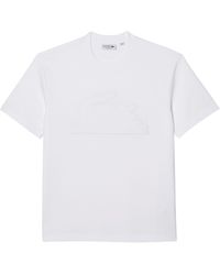 Lacoste - Relaxed Fit Logo Patch Cotton T-shirt - Lyst