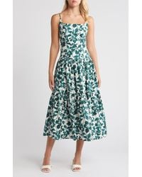Moon River - Floral Tiered Cotton Dress - Lyst