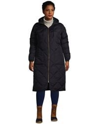 Lands' End - Plus Size Featherfree Insulated Diamond Quilted Maxi Coat - Lyst