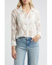 NIKKI LUND - Liz Embroidered Floral Button-up Shirt - Lyst