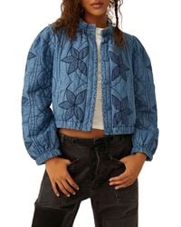 Free People - Quinn Quilted Cotton Denim Jacket - Lyst