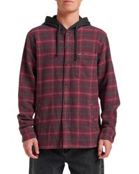 Quiksilver - Sandbar Hooded Plaid Cotton Flannel Button-Up Shirt - Lyst