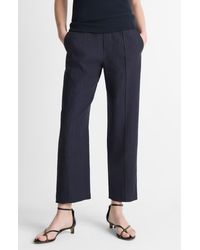 Vince - Pintuck Linen Blend Tapered Trousers - Lyst