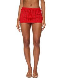 Edikted - Leola Open Stitch Cover-Up Drawstring Miniskirt - Lyst
