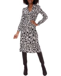 Diane von Furstenberg - Bogna Abstract Print Wrap Front Long Sleeve Dress - Lyst