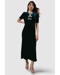 Oasis - Occasion Velvet Bow Midaxi Dress - Lyst
