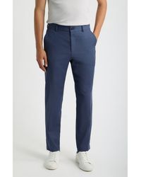 BOSS - Virgin Wool Flat Front Trousers - Lyst
