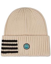 Memoi - Stripe Ribbed Knit Beanie - Lyst