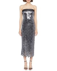 THEIA - Jewel Strapless Sequin Gown - Lyst