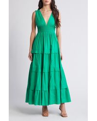 Chelsea28 - V-neck Tiered Maxi Dress - Lyst