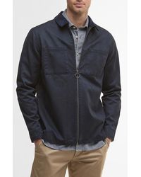 Barbour - Lenker Twill Zip Overshirt - Lyst