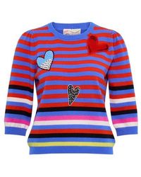 Maison Common - Multi Colored Striped Pullover With Application - Lyst