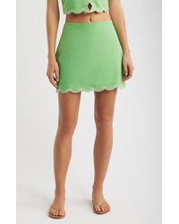 DELUC - Muro Scalloped Hem Linen Blend Skirt - Lyst