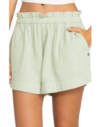 Roxy - What A Vibe Cotton Paperbag Waist Shorts - Lyst