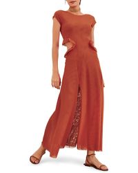 ViX - Evie Ruffle Cutout Cover-up Maxi Dress - Lyst