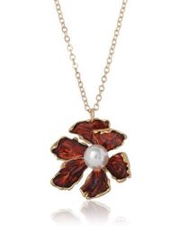 BCBGMAXAZRIA - Tone Floral Pendant Necklace - Lyst