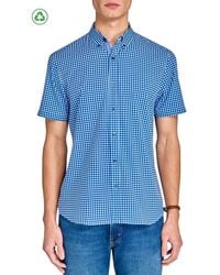 Con.struct - Slim Fit Mini Check Recycled 4-Way Stretch Performance Short Sleeve Shirt - Lyst