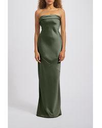 Amsale - Strapless Bias-Cut Gown - Lyst