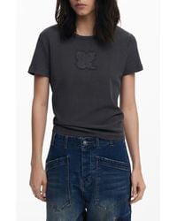 Desigual - Logo Patch Stretch Cotton T-Shirt - Lyst