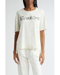 R13 - Brooklyn Boxy Seamless Cotton Graphic T-shirt - Lyst