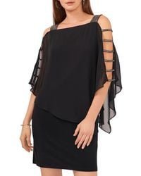 Chaus - Embellished Ladder Sleeve Chiffon Dress - Lyst