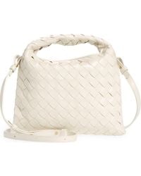Bottega Veneta - Mini Hop Intrecciato Leather Hobo Bag - Lyst