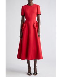Valentino Garavani - Rosette Detail Crepe Couture Midi Dress - Lyst