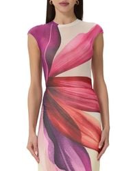 AFRM - Nina Print Cap Sleeve Mesh Top - Lyst