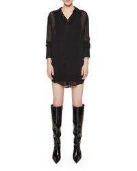 Rebecca Minkoff - Ophelia Tie Neck Long Sleeve Button-up Top - Lyst