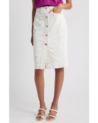 BOSS - Varlina Button Front Denim Skirt - Lyst