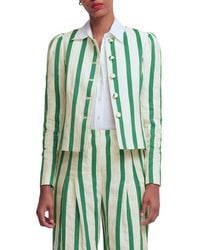 Boden - Salisbury Stripe Puff Sleeve Linen & Cotton Jacket - Lyst