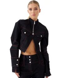 Jendue - Davidson Cropped Denim Jacket - Lyst